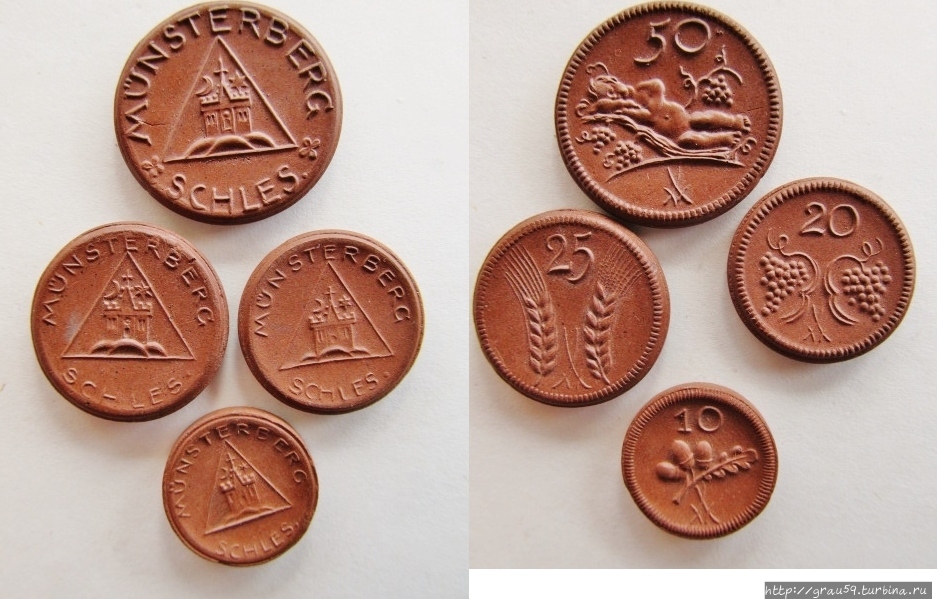 4 Münzen (1921) Notgeld  — 10,20,25,50 Pfennig Германия