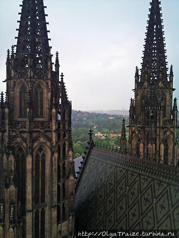 Посмотреть на Прагу с высоты колокольни собора Святого Вита Прага, Чехия