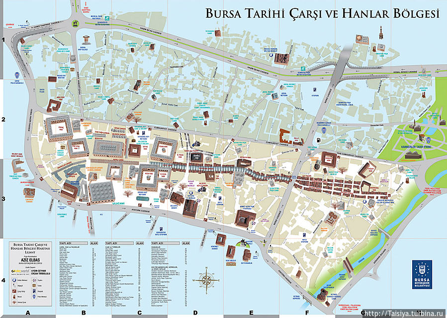 Карта Бурсы Бурса, Турция