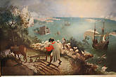 Питер Брейгель Старший. Пейзаж с падением Икара, 1558. Королевский музей изящных искусств