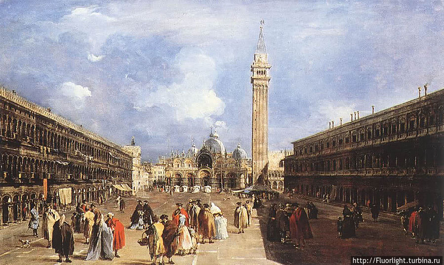«Пьяцца Сан-Марко и вид на базилику»,1760, Ф. Гварди Венеция, Италия