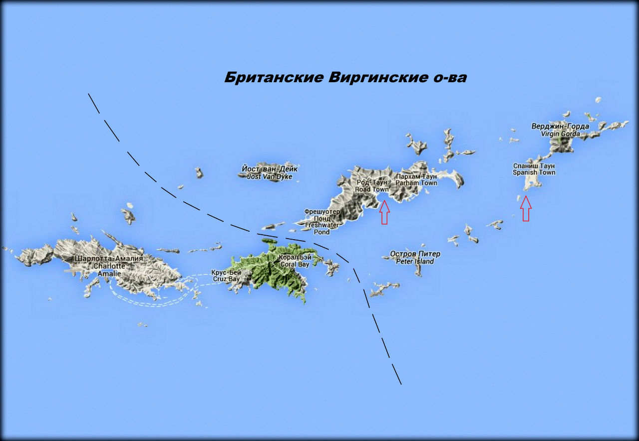 Карта виргинские острова