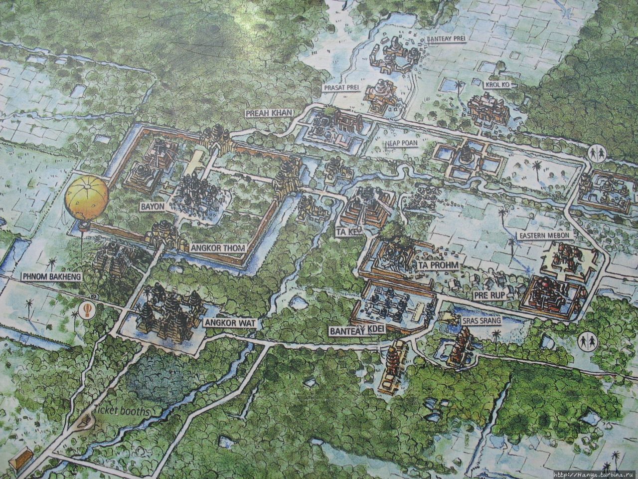 Схема комплекса возле касс Ангкор (столица государства кхмеров), Камбоджа