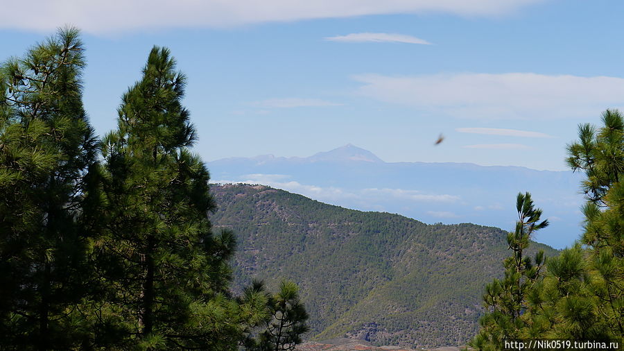 На горизонте виден вулкан Тейде с соседнего острова Тенерифе. (Нам повезло с погодой, чаще за облаками его не видно). Остров Гран-Канария, Испания