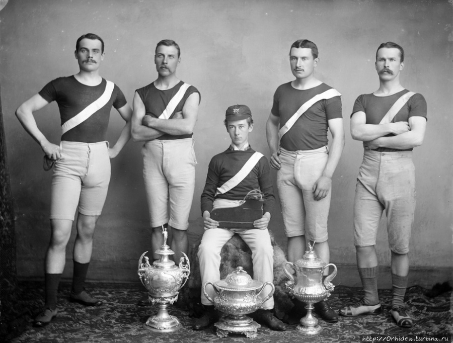 Победители гребцов в лодочном клубе Уотерфорд, 1887 год. Ирландия