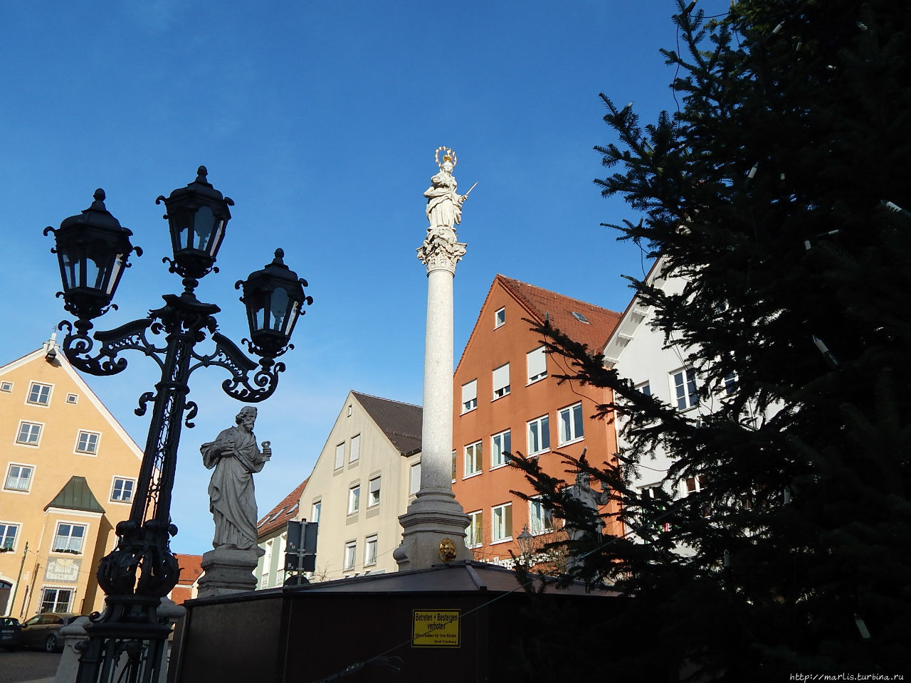 Центральная площадь — Мариенплатц и колонна девы Марии Фридберг, Германия