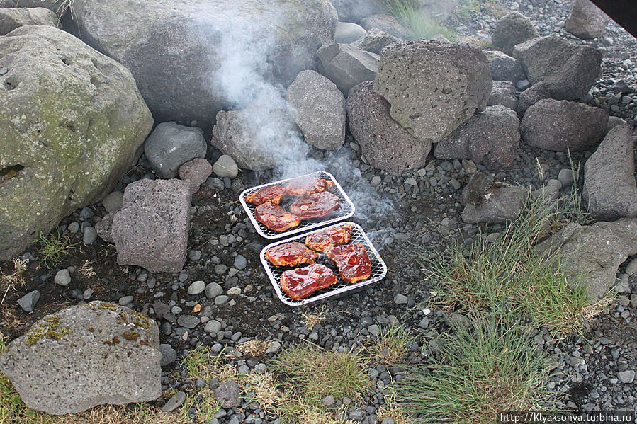 Только выложили мяско на гриль Свартифосс водопад, Исландия