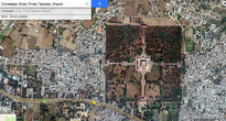 Вид на мемориальный комплекс в Сикандре с карты Google Earth