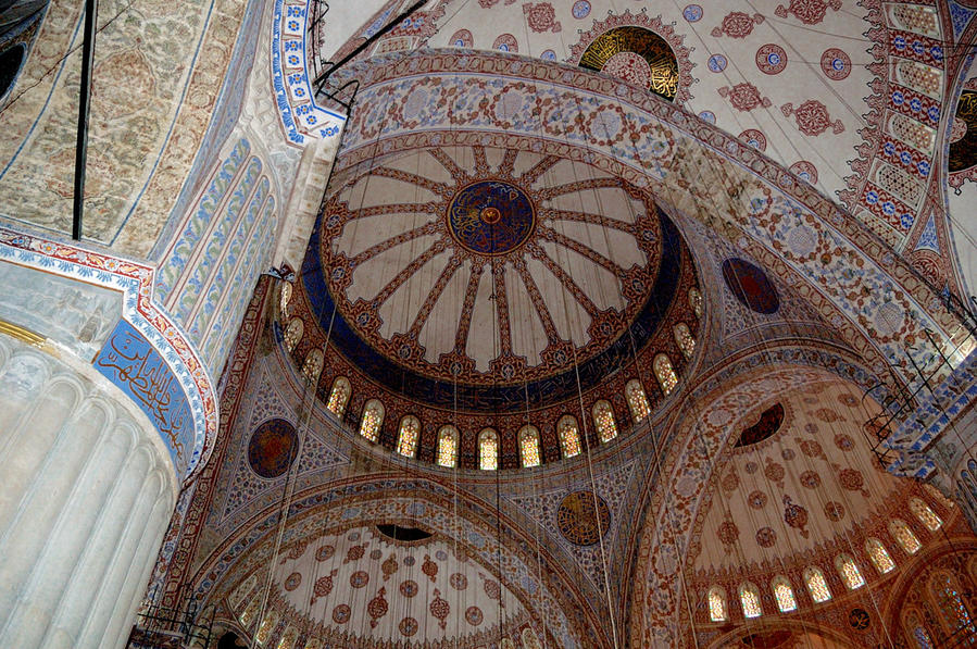 Потолок в Голубой мечети Стамбул, Турция