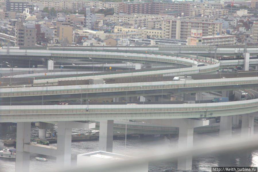 Вид из колеса обозрения Осака, Япония