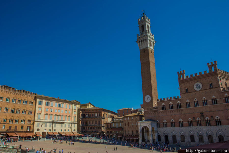 Площадь Piazza del Campo Сиена, Италия