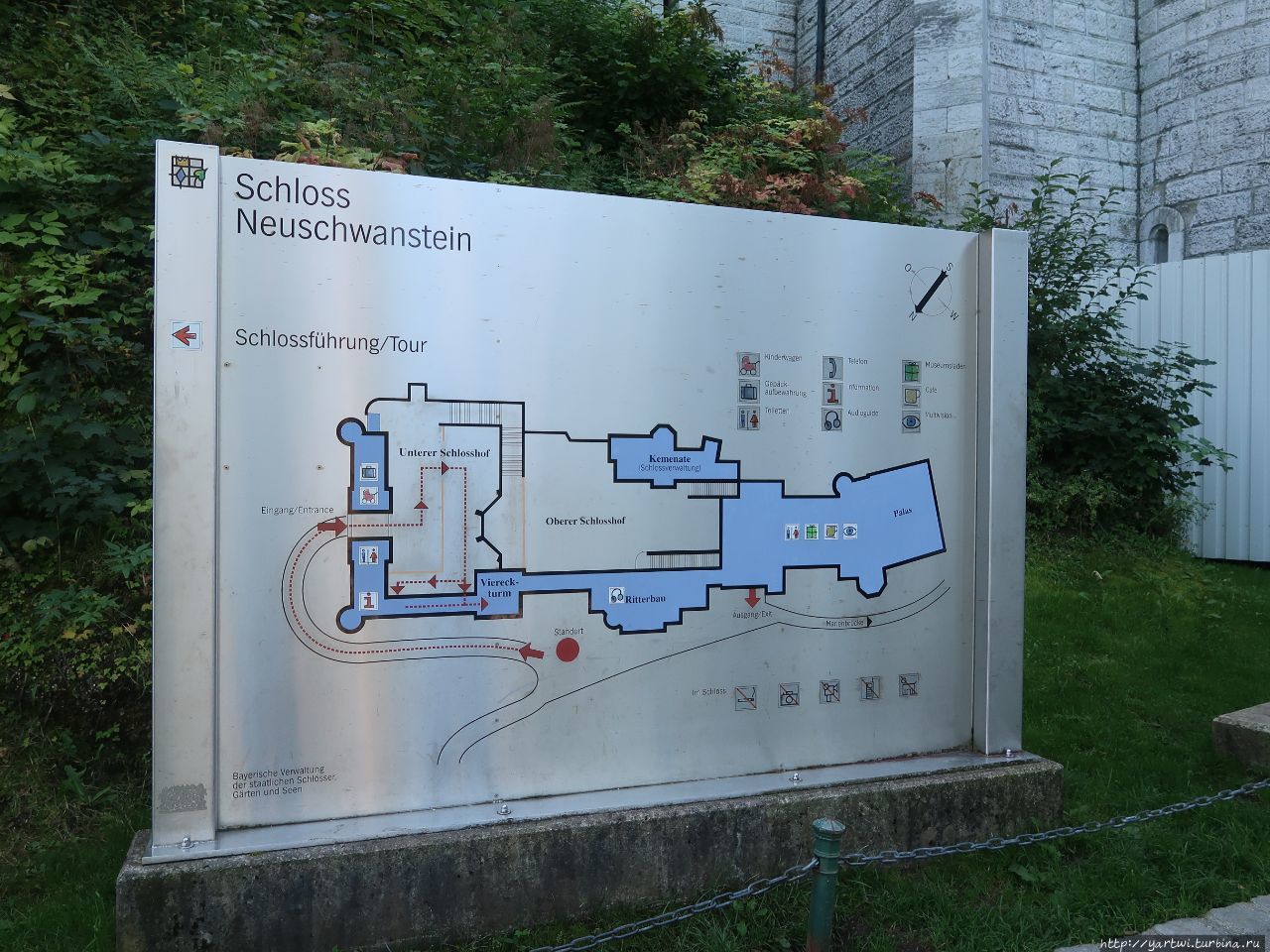 Карта-схема окрестностей замка. Швангау, Германия