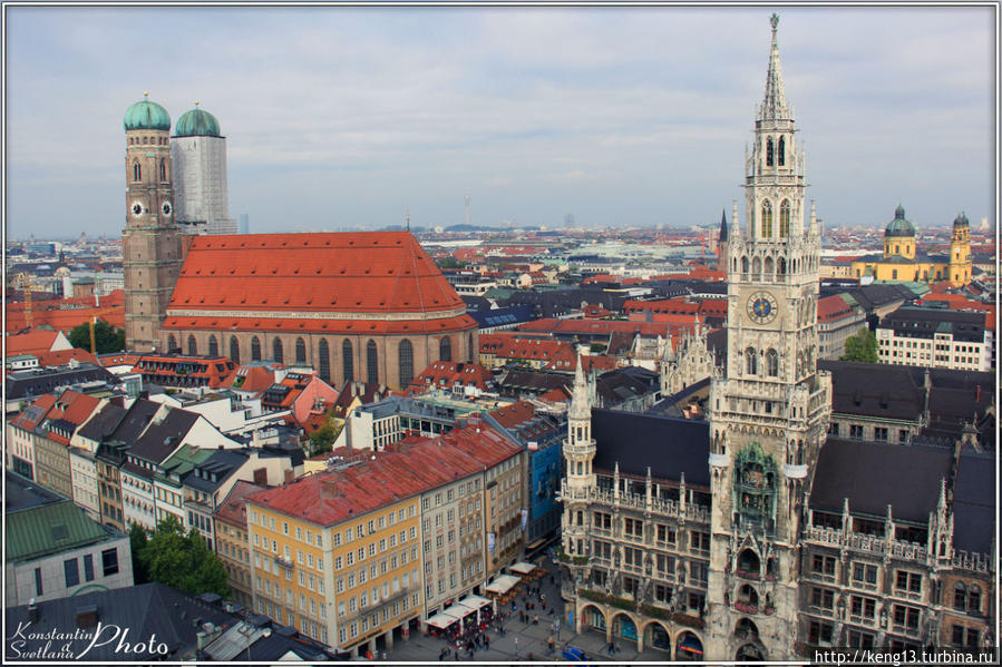 С колокольни церкви Св. Петра, вся панорама Мюнхена видна Мюнхен, Германия