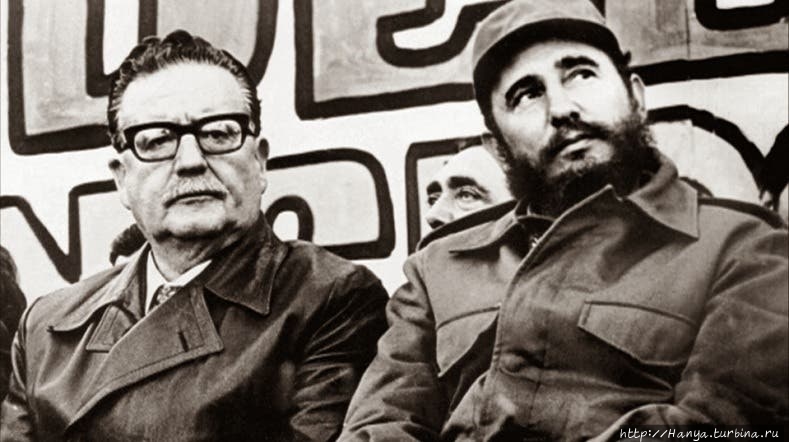 С.Альенде и Ф.Кастро. Из интернета Сантьяго, Чили