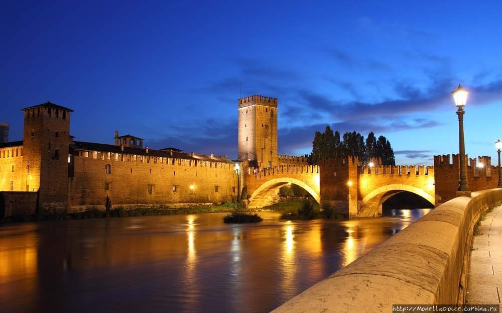 Маршрут ponte Scaligero -porta Borsari (Verona) Верона, Италия