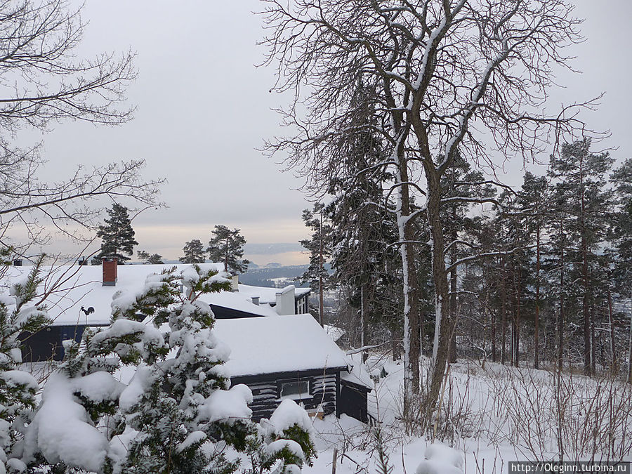 Трамплин Holmenkollen зимой Осло, Норвегия
