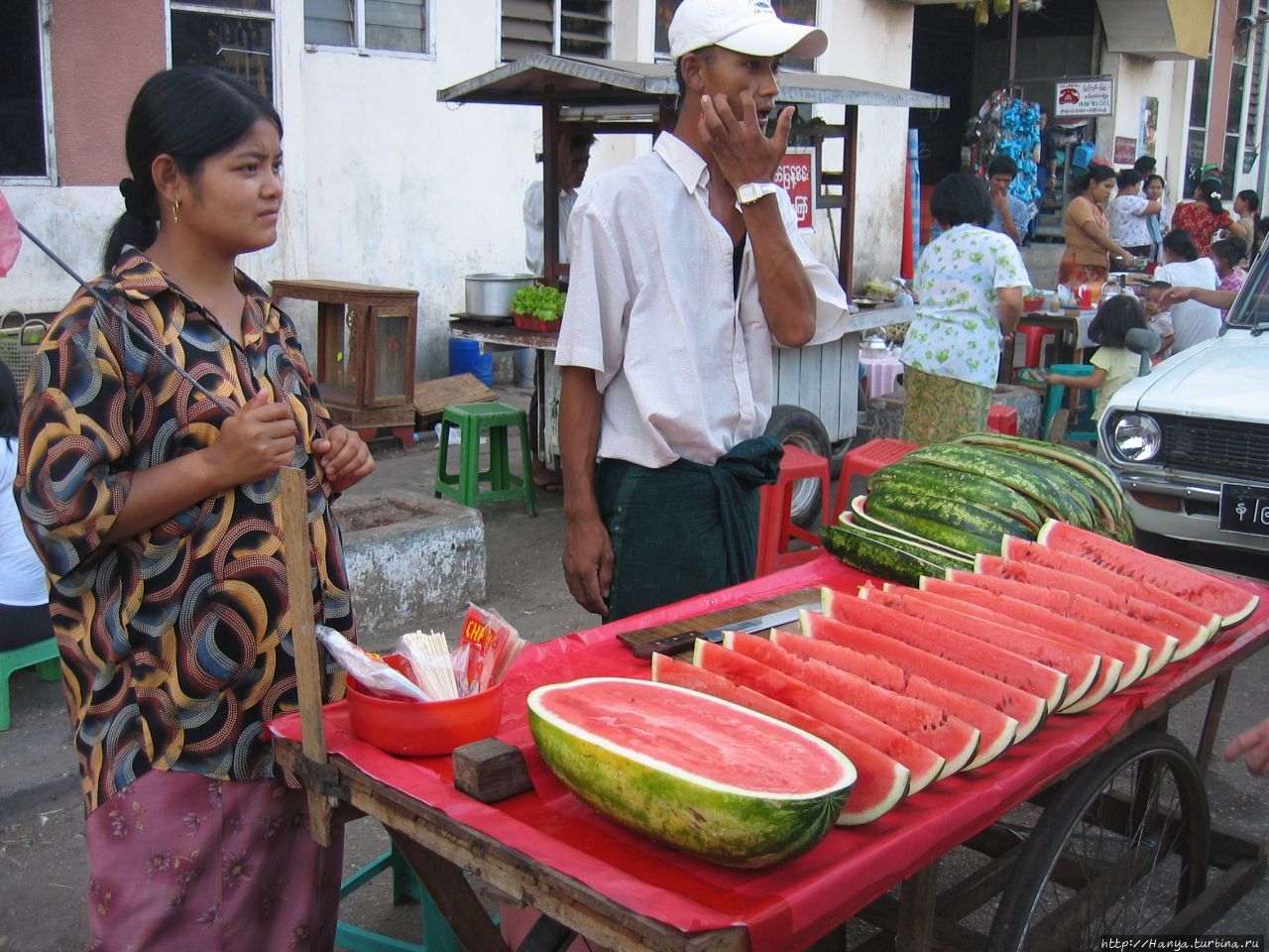 Овощной рынок в Янгуне Янгон, Мьянма