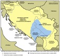 Контролируемая четниками территория в 1942 году — «остров свободы» Михайловича (согласно данным журнала Time от июля 1942)(Из Интернета)