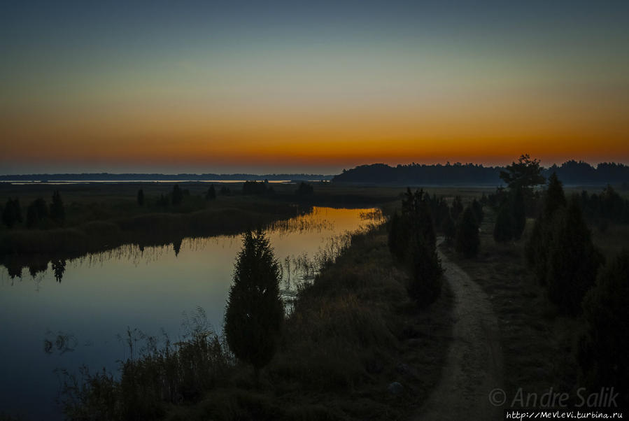 Осень. Озеро Каниера, рассвет, утро Кемери, Латвия