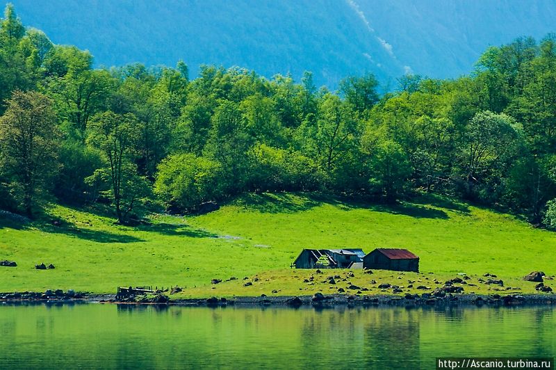 Прогулка на пароме из Гудвангена во Флом Согнефьорд, Норвегия