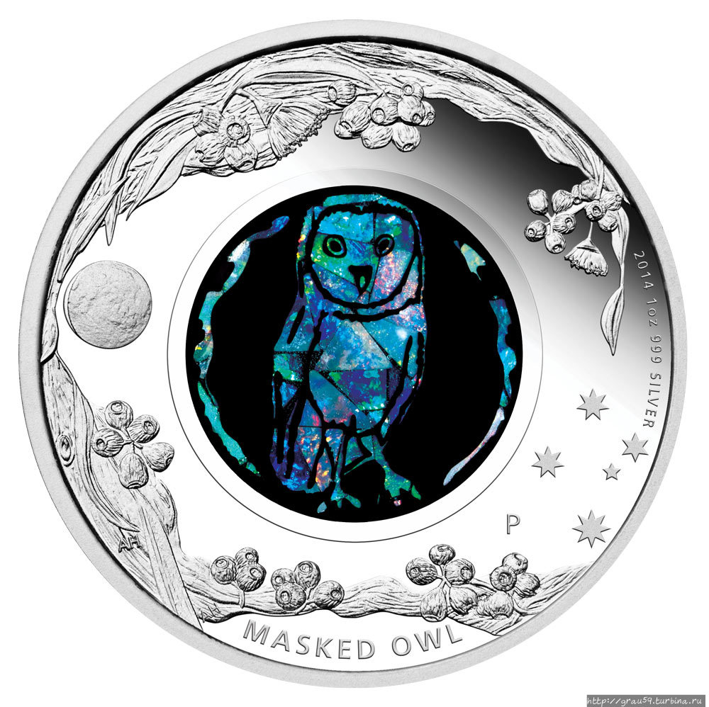 Монеты с опалом Перт, Австралия