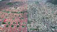 Размеры и масштабы жилищного строительства в Мехико столь же поразительны, как и неравенство в богатстве между двумя сторонами. Из интернета