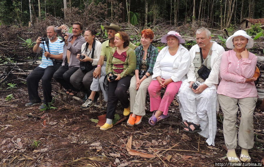 Наша группа у папуасов Короваи Джайпура, Индонезия