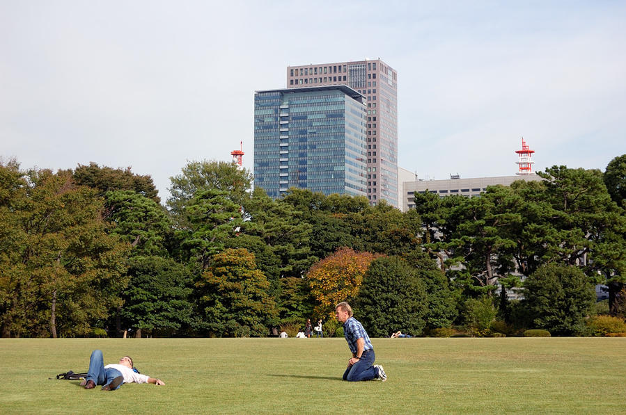 В парке императорского дворца Токио, Япония