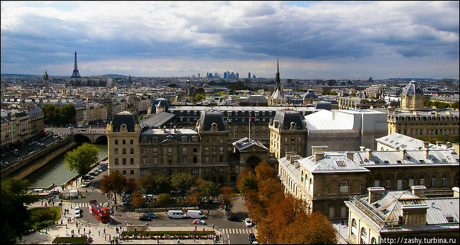 Вид с собора Нотр-Дам Париж, Франция