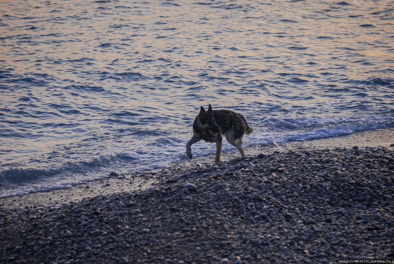 Ситжес, прибой на закате Ситжес, Испания