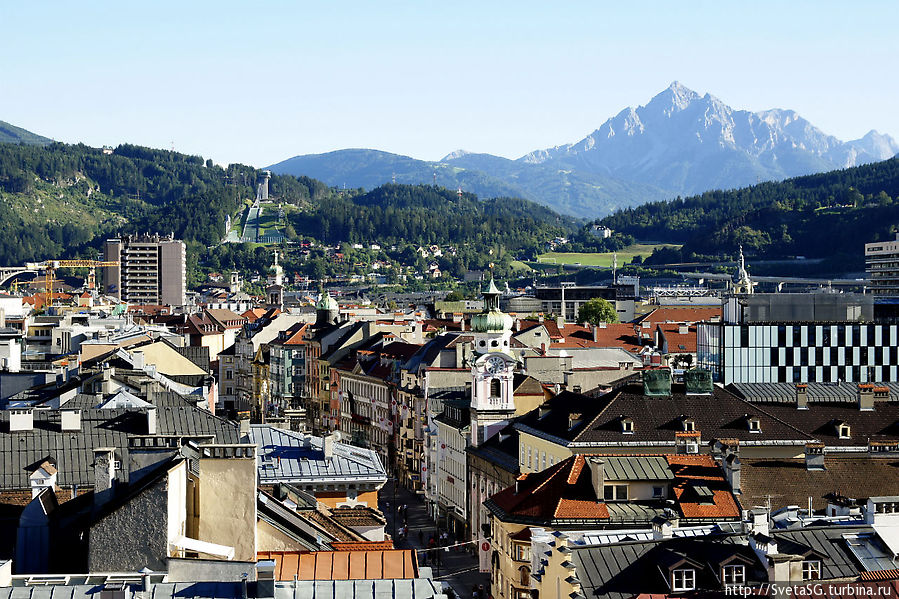 Вид с башни на Олимпийский трамплин Инсбрук, Австрия