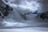 ледник Менсу, вид на ББС- Большое Берельское Седло