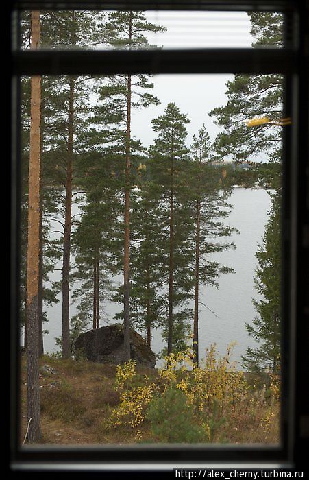 Озеро прямо за окнами Imatran Kylpylla отеля Иматра, Финляндия