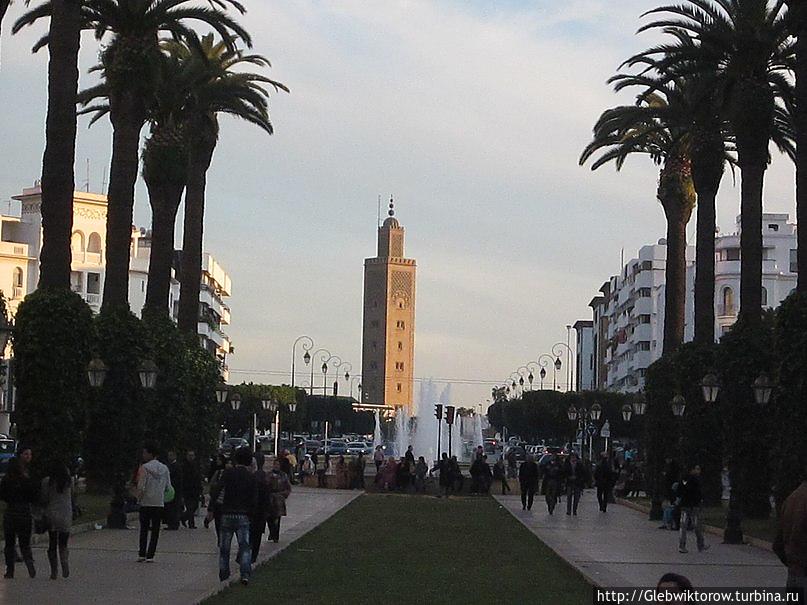 Рабат. Митинг в центре Рабат, Марокко