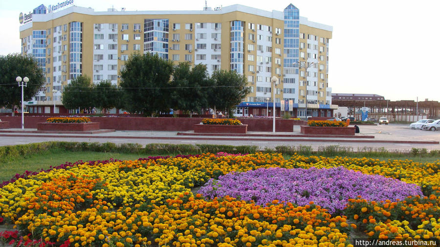 В городе много цветов Атырау, Казахстан