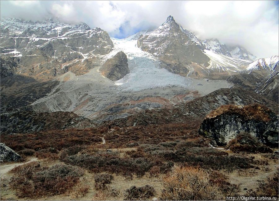 Ближе подходить мы не стали, прикинули, до ледника еще идти с часок...