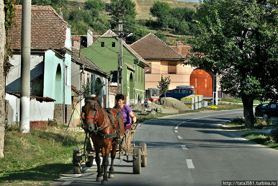 На дорогах очень много повозок Румыния