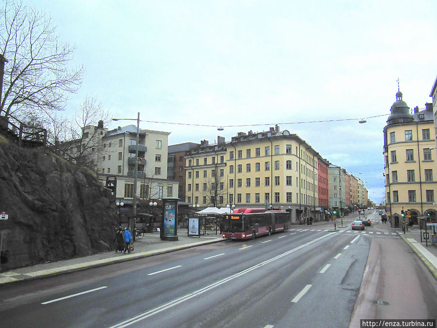 Södermalm. По дороге к остановке № 17 (Fjällgatan)