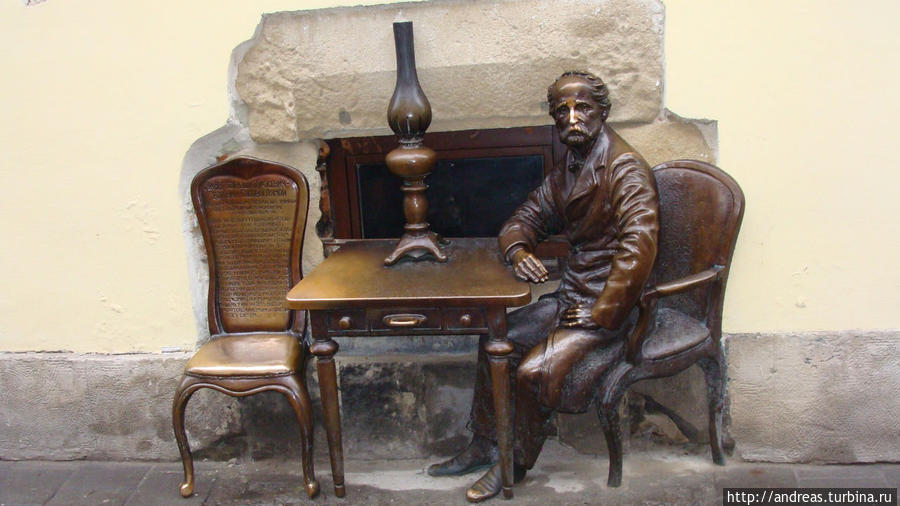 памятник Игнатию Лукасевичу, изобретателю керосиновой лампы Львов, Украина