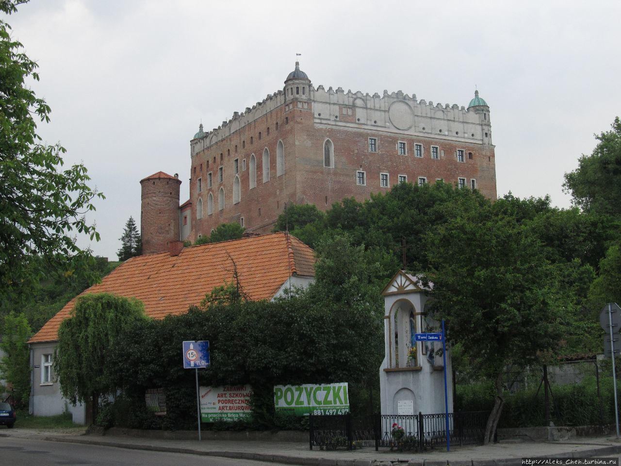 Вид с города на Замок Голюб-Добжинь, Польша