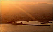 Порт города Ларнака в лучах заката