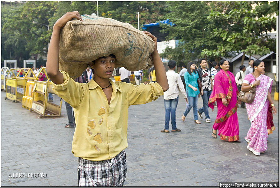 А если фруктов покажется мало, бойкие бои принесут еще. Меня всегда удивляет, что индийцы любят все носить на голове — оригинальный, надо сказать, способ. И какую это голову надо иметь...
* Мумбаи, Индия