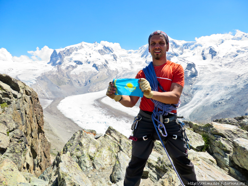 горный гид Андрей Алмазов в Альпах Церматт, Швейцария