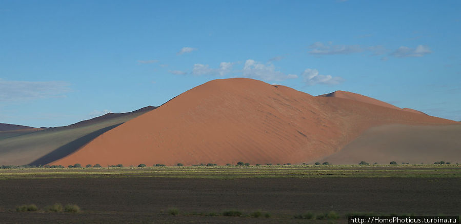 Оранжевые дюны Соссусфлея Парк Намиб-Науклуфт, Намибия