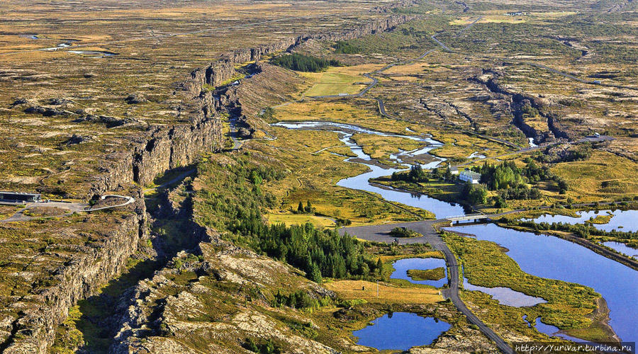Вид долины с вертолета (из Интернета) Рейкьявик, Исландия