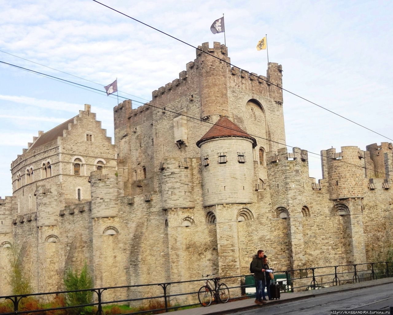 История Фландрии. Замок Гравенстен в Генте Гент, Бельгия