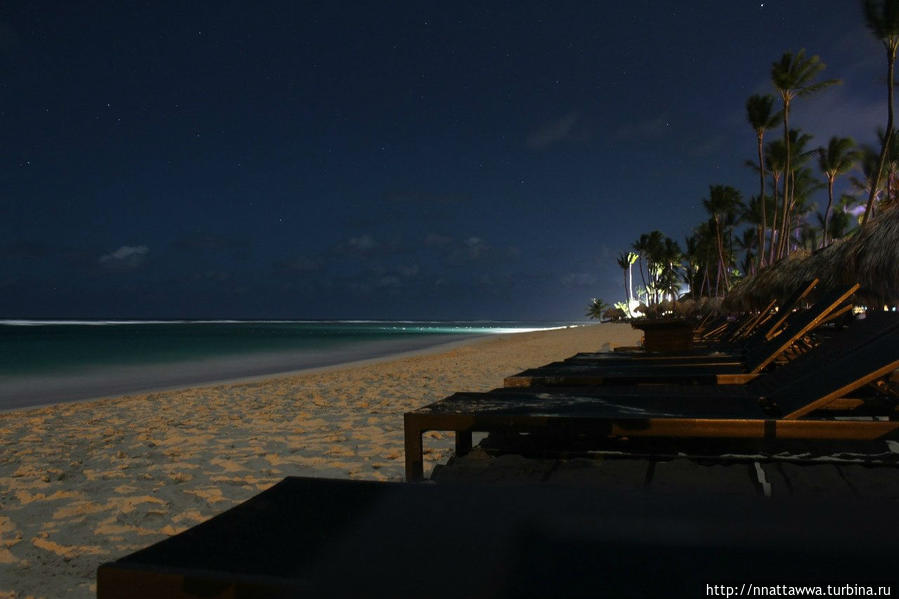 Вечер на пляж Пунта-Каны Доминиканская Республика