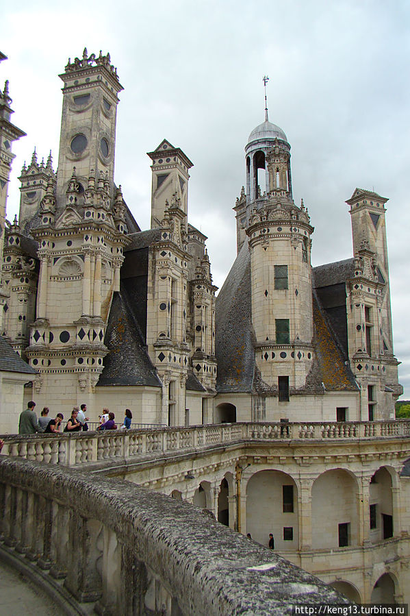 Сотни каминных труб охотничьего домика — замка Шамбор Шамбор, Франция