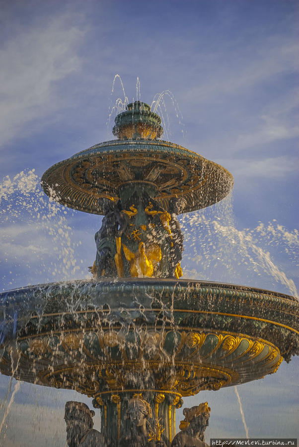 Закат на Площади Согласия Париж, Франция