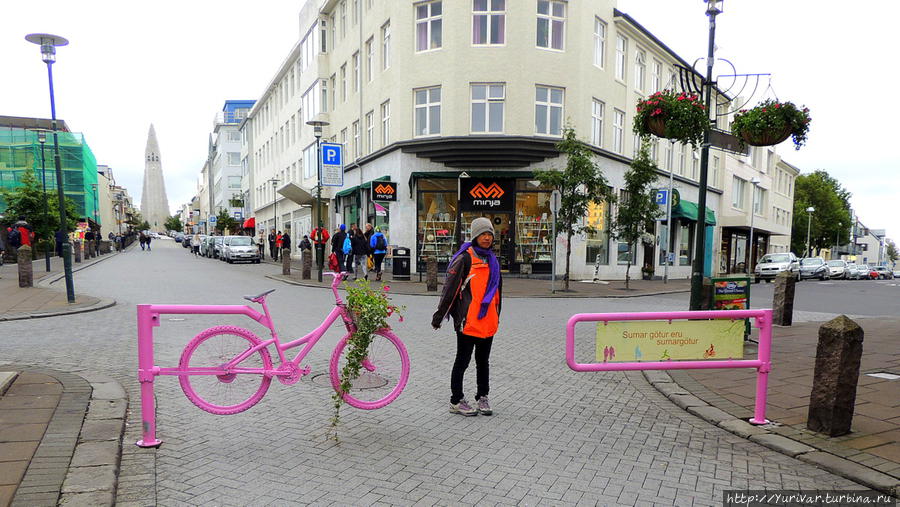 Разграничители и указатели велосипедных дорожек Рейкьявик, Исландия